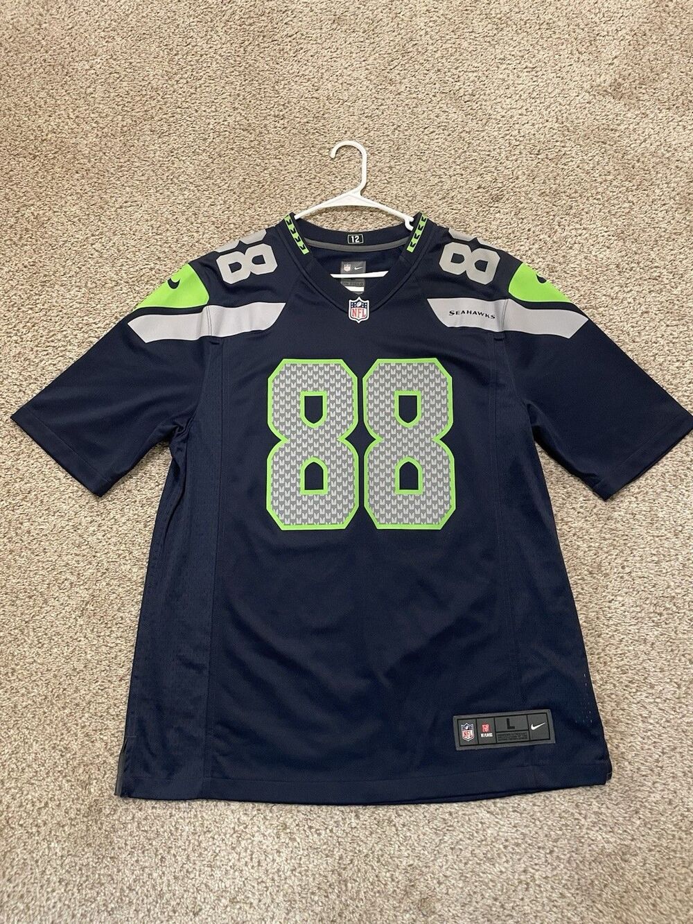 Nike Seattle Seahawks Jimmy Graham #88 On Field Jersey Men’s L NFL Blue Football